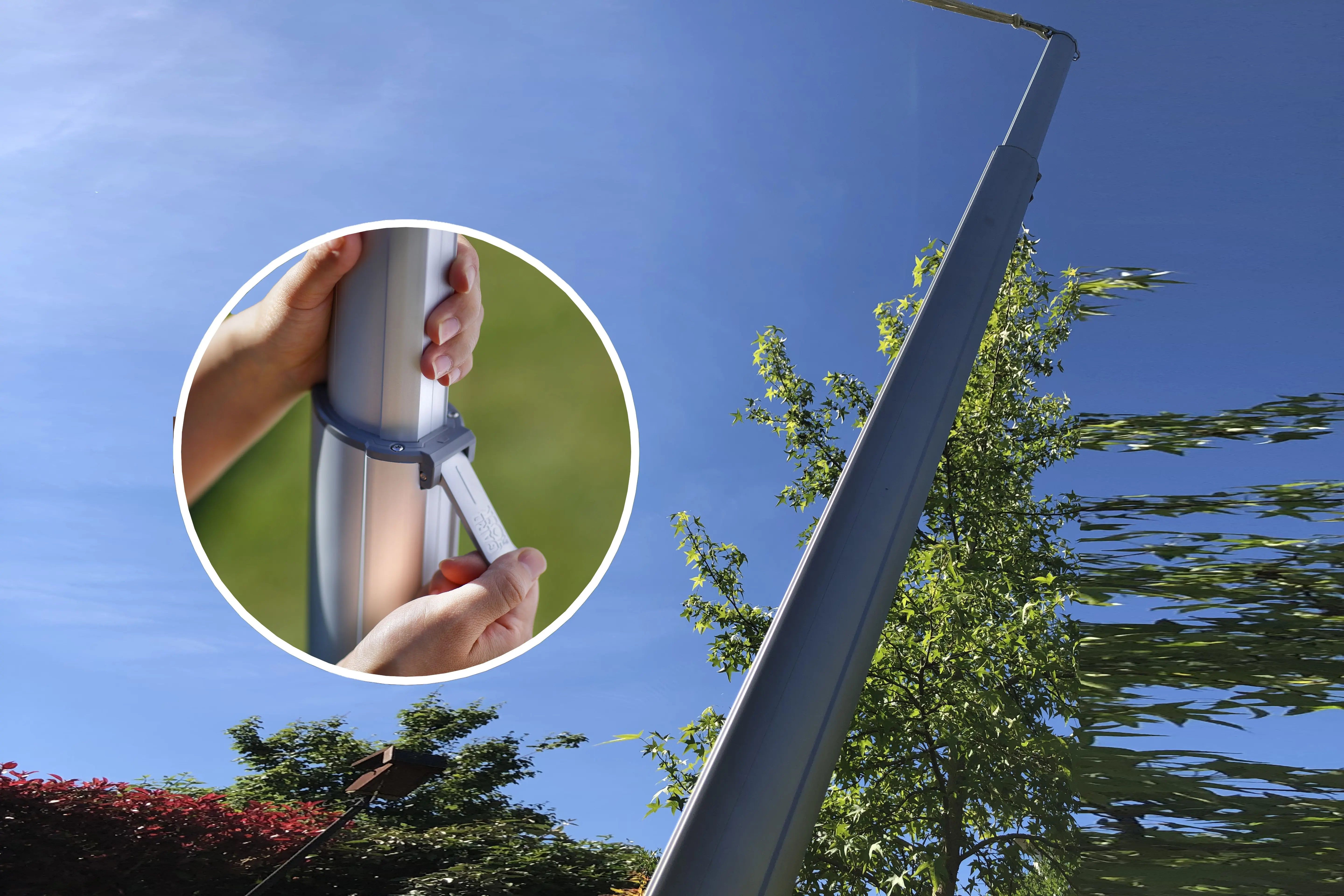 Sistema telescópico con mecanismo de palanca y bloqueo para mástil