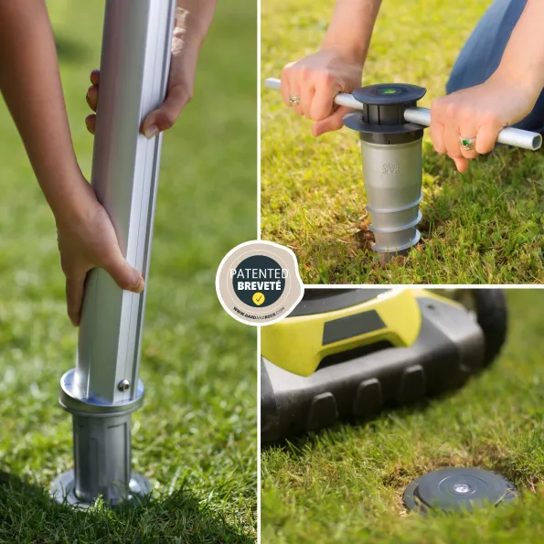 Mât aluminium pour voile solaire aux abords de piscine, ombre anti UV pour détente extérieure