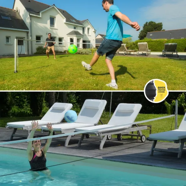 Postes de jardín de pelota de tenis, postes de aqua-volley para piscinas Gard y Rock