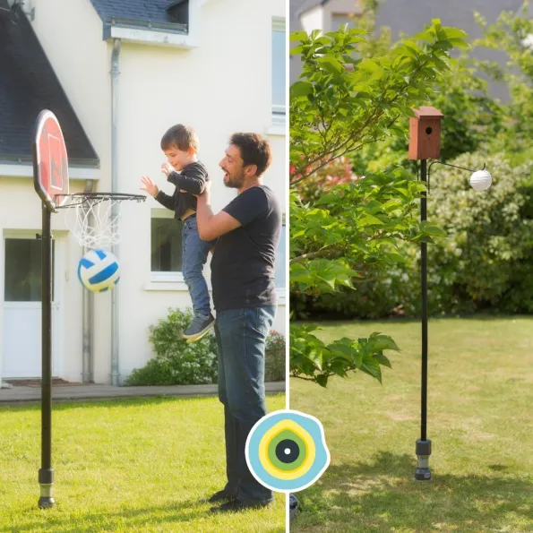 Aro de baloncesto Gard & Rock y ancla de tierra para juegos infantiles